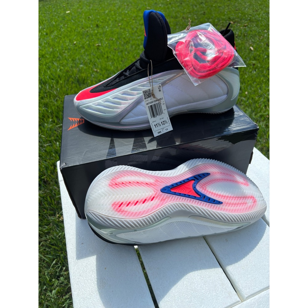 Adidas Anthony Edwards 2 AE2 Basketball Shoes White Red Silver KJ4228 Mens 11.5